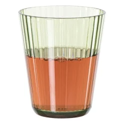 Xenos Waterglazen-Glas streep - groen - 300 ml