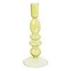 Xenos Kandelaars-Glazen kandelaar - groen - ø9x22.5 cm
