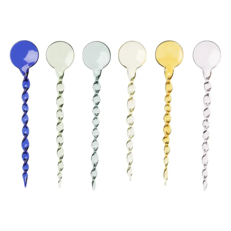 Xenos Lepels-Glazen lepels - set van 6 - 14.8 cm