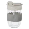 Xenos Drinkflessen-Glazen to-go beker - grijs - 350 ml