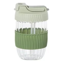 Xenos Drinkflessen-Glazen to-go beker - groen - 350 ml