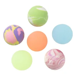 Xenos Spellen|Buitenspeelgoed-Glow in the dark stuiterbal - set van 6 - diverse varianten