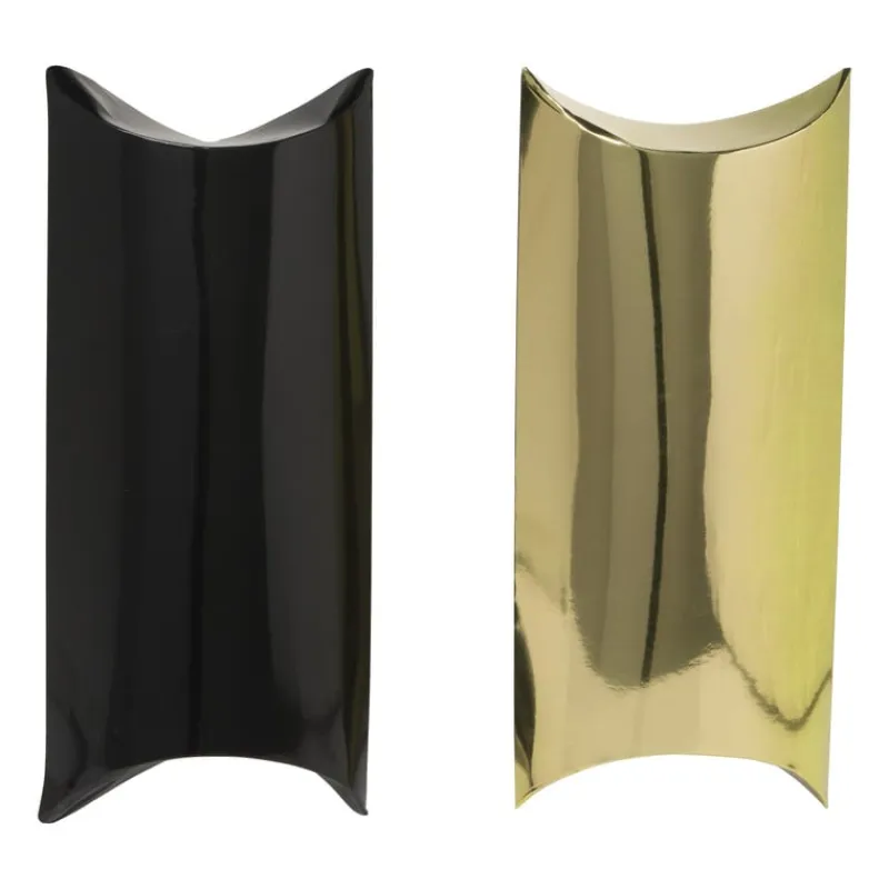 Xenos Kerst Inpakken-Gondeldoosjes - zwart/goud - set van 2