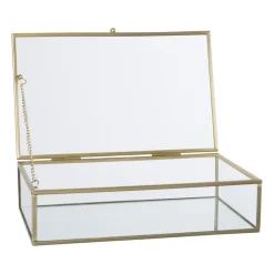 Xenos Kerstcadeaus-Gouden box - rechthoekig - 23x14x5,5 cm