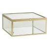 Xenos Sieraden Opbergen|Kerstcadeaus-Gouden box groot - vierkant - 14x14x6 cm