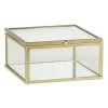 Xenos Sieraden Opbergen-Gouden box klein - vierkant - 10x10x5 cm