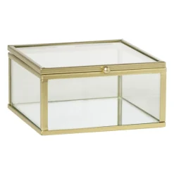 Xenos Sieraden Opbergen-Gouden box klein - vierkant - 10x10x5 cm