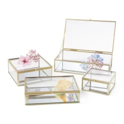Xenos Sieraden Opbergen-Gouden box klein - vierkant - 10x10x5 cm