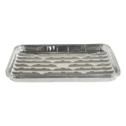 Xenos Wegwerpservies|Barbecue-Grillschalen zilver - set van 4 - 34x23x4 cm
