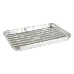 Xenos Wegwerpservies|Barbecue-Grillschalen zilver - set van 4 - 34x23x4 cm