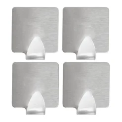 Xenos Badkamer Accessoires|Keukengerei-Haakjes vierkant - set van 4
