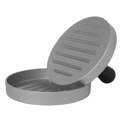Xenos Barbecue|Keukengerei-Hamburger pers - zilverkleurig - aluminium - ø9.5x12 cm