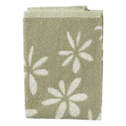 Xenos Thee- En Keukendoeken-Handdoek bloemen - groen/wit - 50x50 cm