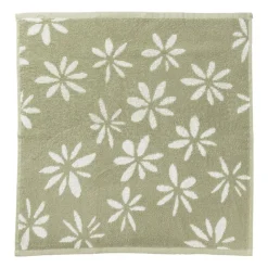 Xenos Thee- En Keukendoeken-Handdoek bloemen - groen/wit - 50x50 cm