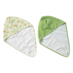 Xenos Reishanddoeken|Badkamer Accessoires-Handdoek tulband - avocado - set van 2