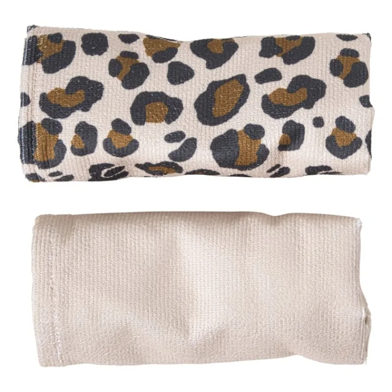 Xenos Badkamer Accessoires|Kerstcadeaus-Handdoek tulband - panter - set van 2