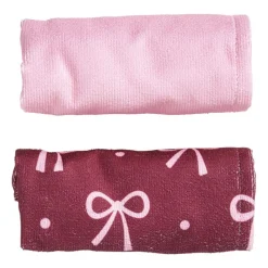 Xenos Badkamer Accessoires|Kerstcadeaus-Handdoek tulband - strikjes - set van 2