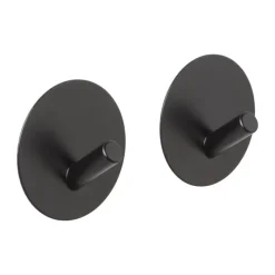 Xenos Badkamer Accessoires-Handdoekhaken - zwart - set van 2