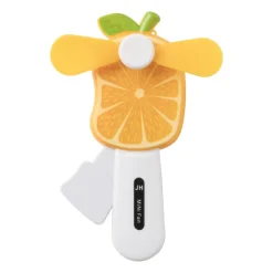 Xenos Strandaccessoires|Ventilatoren-Handventilator sinaasappel - kunststof - 13.5x7 cm