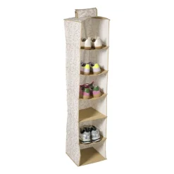 Xenos Opbergsystemen-Hang organiser leafs met 6 vakken - bruin/beige - 125x30x30 cm