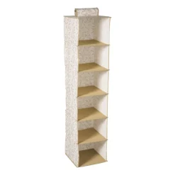 Xenos Opbergsystemen-Hang organiser leafs met 6 vakken - bruin/beige - 125x30x30 cm