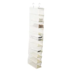 Xenos Schoenenrek|Opbergsystemen-Hang organiser met 10 vakken - wit - 125x15x30 cm