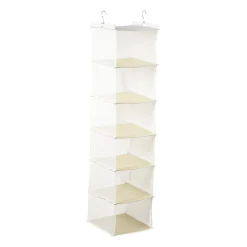 Xenos Opbergsystemen|Schoenenrek-Hang organiser met 6 vakken - wit - 125x30x30 cm