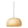 Xenos Hanglampen-Hanglamp gevlochten - naturel - ø38x20 cm