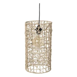 Xenos Hanglampen-Hanglamp geweven cilinder ⌀22x40 cm