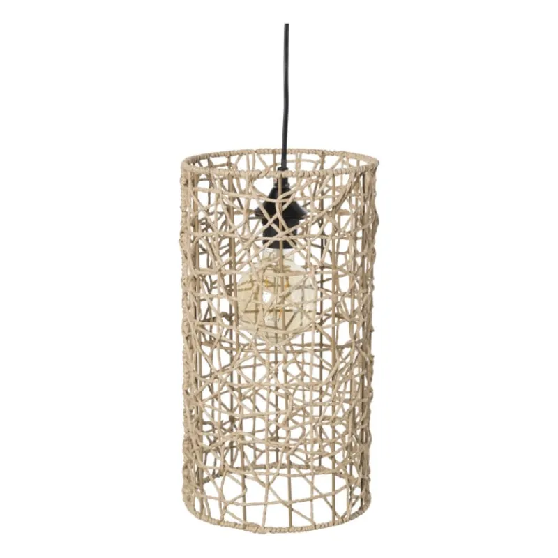 Xenos Hanglampen-Hanglamp geweven cilinder ⌀22x40 cm