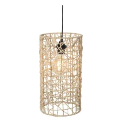 Xenos Hanglampen-Hanglamp geweven cilinder ⌀22x40 cm