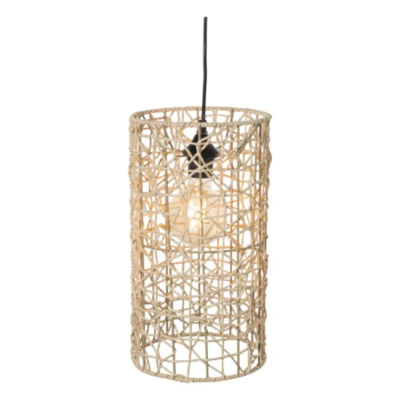 Xenos Hanglampen-Hanglamp geweven cilinder ⌀22x40 cm