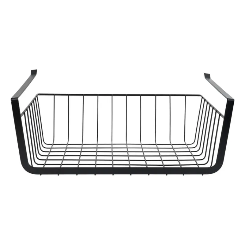 Xenos Opbergbakken-Hangmand voor onder plank - zwart - 36x25x13 cm