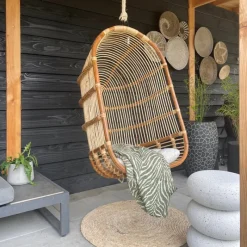 Xenos Hangstoelen-Hangstoel Aqua - naturel - 70x60x124 cm
