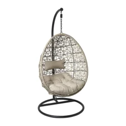 Xenos Hangstoelen-Hangstoel Hawaii met beige kussens - bruin - 196 cm