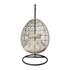 Xenos Hangstoelen-Hangstoel Hawaii met beige kussens - bruin - 196 cm
