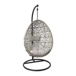 Xenos Hangstoelen-Hangstoel Hawaii met grjize kussens - bruin - 196 cm