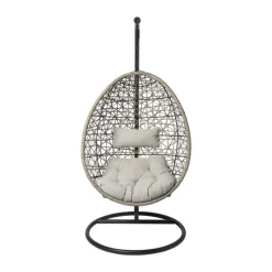 Xenos Hangstoelen-Hangstoel Hawaii met grjize kussens - bruin - 196 cm