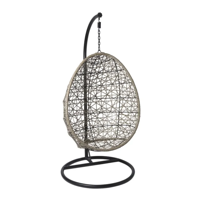Xenos Hangstoelen-Hangstoel Hawaii met grjize kussens - bruin - 196 cm
