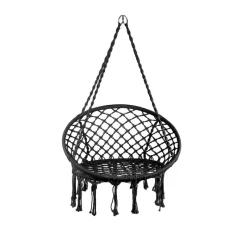Xenos Hangstoelen-Hangstoel Knoet - zwart - ø80x100 cm