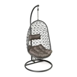 Xenos Hangstoelen-Hangstoel Mallorca met standaard - zwart - 125x83x67 cm