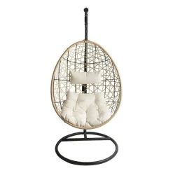 Xenos Hangstoelen-Hangstoel swing met standaard - naturel - ø104x200 cm