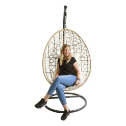 Xenos Hangstoelen-Hangstoel swing met standaard - naturel - ø104x200 cm