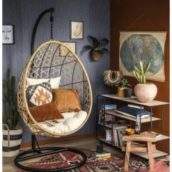 Xenos Hangstoelen-Hangstoel swing met standaard - naturel - ø104x200 cm