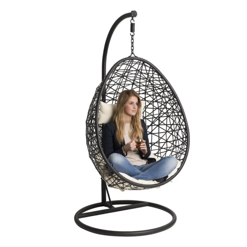 Xenos Hangstoelen-Hangstoel swing met standaard - zwart - ø104x200 cm