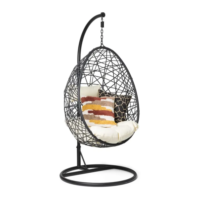 Xenos Hangstoelen-Hangstoel swing met standaard - zwart - ø104x200 cm