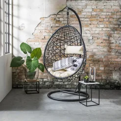 Xenos Hangstoelen-Hangstoel swing met standaard - zwart - ø104x200 cm