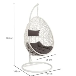 Xenos Hangstoelen-Hangstoel swing met standaard - wit - ø104x200 cm