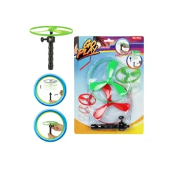 Xenos Spellen-Helikopter afschietschijf - multikleur - set van 2