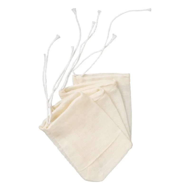 Xenos Thee Accessoires-Herbruikbare theezakjes katoen - set van 4